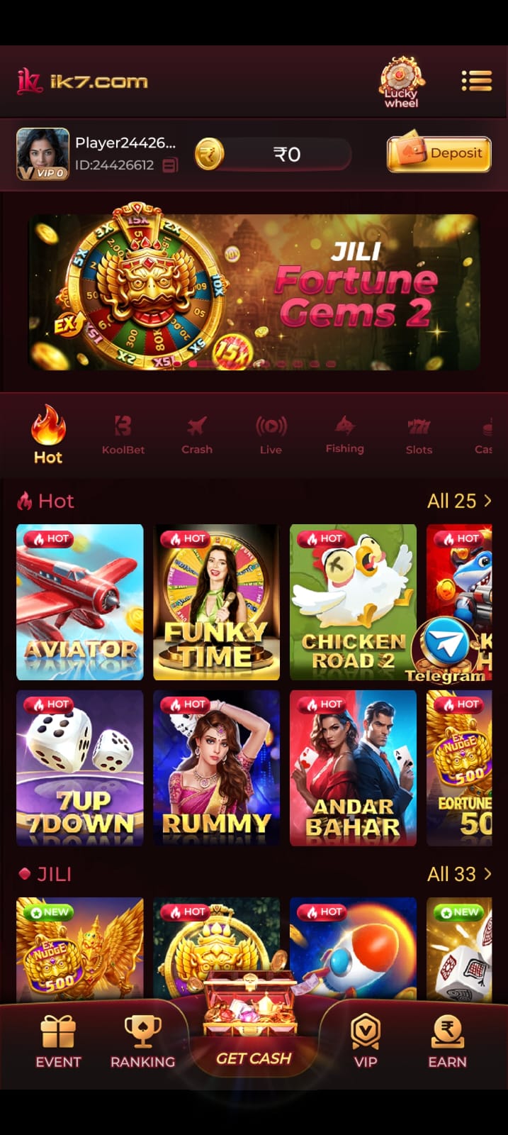 IK7 Game Login and IK7 Game Register account access page